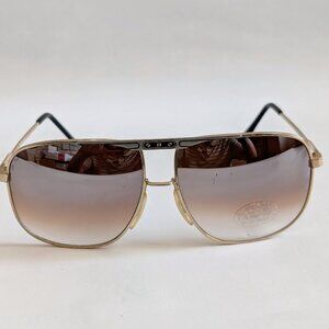 NWT Vintage 90's Large Square Metal Sport Sunglasses (S. Gold)